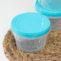 Набор банок для хранения продуктов с крышкой &laquo;Фиджи&raquo;, 3 шт, 0,7 л, цвет крышки МИКС