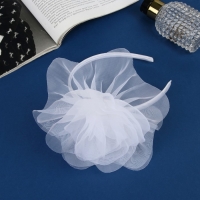 Ободок для волос "Школьница" галант классик, d-16 см, 1 см, белый Ободок для волос "Школьница" галант классик, d-16 см, 1 см, белый