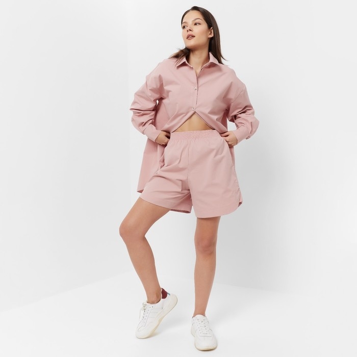 Костюм женский (рубашка, шорты) MINAKU: Oversize цвет тёмно-розовый, размер 44 Костюм женский (рубашка, шорты) MINAKU: Oversize цвет тёмно-розовый, размер 44