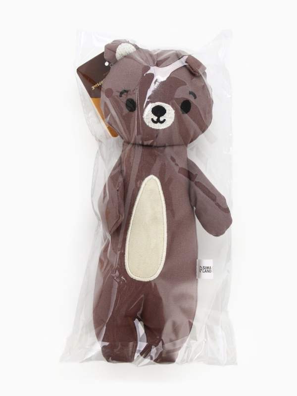 Игрушка для собак с пищалкой "Мишка" из текстиля, 12*25 см