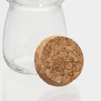 Банка для сыпучих Доляна &laquo;Парфе&raquo;, 100 мл, 5.7&times;7 см, с пробковой крышкой, стекло, прозрачная