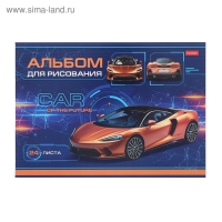 Альбом для рисования А4, 24 листа, на скрепке, Car Design, картонная обложка, блок офсет 100 г/м&sup2;, МИКС