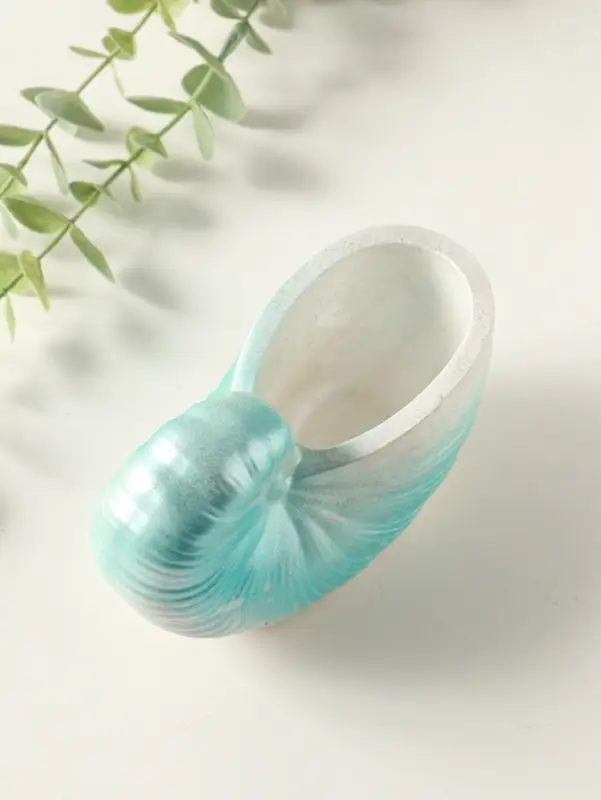 Подставка для мелочей &laquo;Ракушка&raquo; 8&times;12&times;6 см, гипс, голубой перламутр