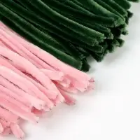 Синельная проволока, набор 100 шт, размер 1 шт 30х0,8 см, цвет розовый и зеленый