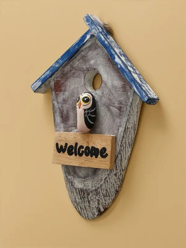 Панно "WELCOME" дерево 15х3х20 см, цв. белый