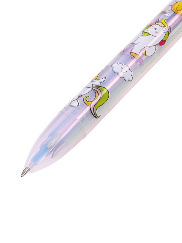 Ручка шариковая, автоматическая, 3-х цветная, корпус МИКС