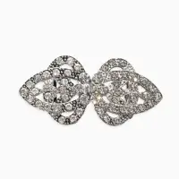 Зажим для кардигана "Ажур", шип, цвет белый в серебре