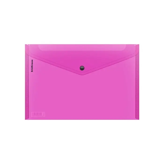 Папка-конверт на кнопке А4, 180 мкм, ErichKrause Glossy Neon, полупрозрачная, до 120 листов, МИКС