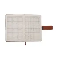 Ежедневник недатированный формат А5, с хлястиком, 128л, линия, пвх, Коричневый