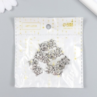 Декор для творчества металл "Дракон" набор 6 шт серебро 1,6х2,7 см