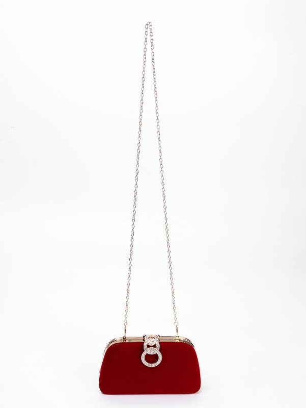 Сумка жен, 20*6*12, отд на фермуаре, цепь, текстиль, красный Сумка жен, 20*6*12, отд на фермуаре, цепь, текстиль, красный