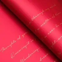 Пленка в листах, 58&times;58 см, &laquo;Мысли о тебе...&raquo;, винный, 65 мкм