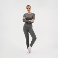 Термобельё женское Resport, комплект: лонгслив, лосины, р. 42, цвет серый