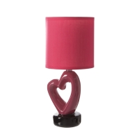 Настольная лампа с абажуром RISALUX &laquo;Сердце&raquo;, Е14, 40 Вт, красный, фигурное основание, 13&times;13&times;29 см