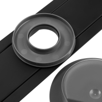 Трап ZEIN engr, c флaнцeм свободного вращ 360&deg;, 7*40 см, d=40/50 мм, нерж сталь, черный