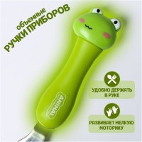 Набор детских столовых приборов в футляре &laquo;Лягушата&raquo;, вилка, ложка