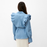 Жакет женский джинсовый с воланами MIST, размер 44, голубой