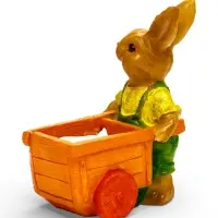 Фигурное кашпо 13 х 18 х 17см  "Заяц с тележкой"