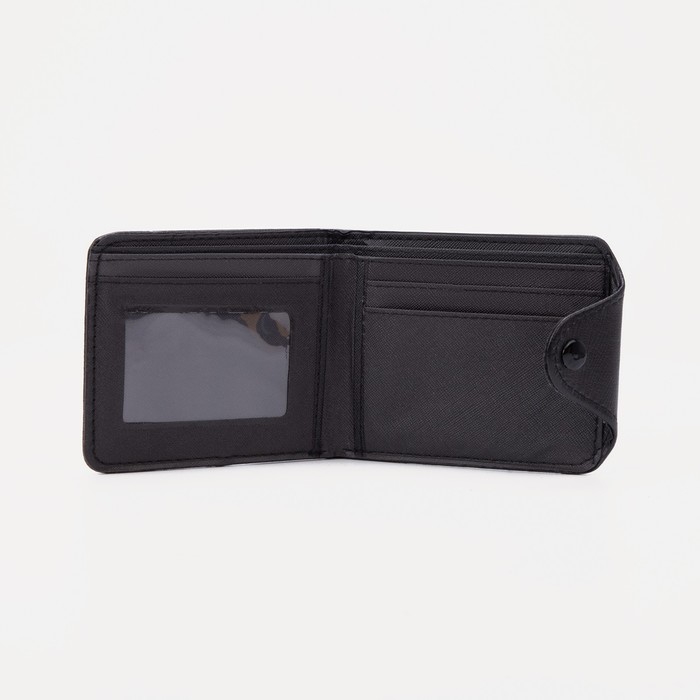 Портмоне мужское на кнопке, цвет чёрный Портмоне мужское на кнопке, цвет чёрный