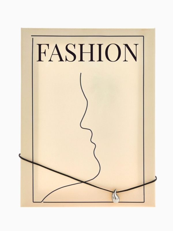 Чокер &laquo;Капля&raquo; на шнурке, цвет серебро