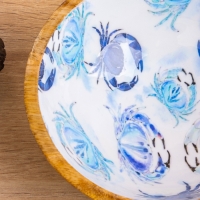 Миска "Крабы" дерево манго 17,5х17,5х6,5 см