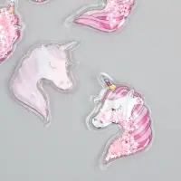 Шейкер для творчества PVC "Единорог" с глиттером 3,7х5,6 см