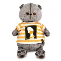 Мягкая игрушка "Кот Басик в футболке "Гусик", 22 см Ks22-292