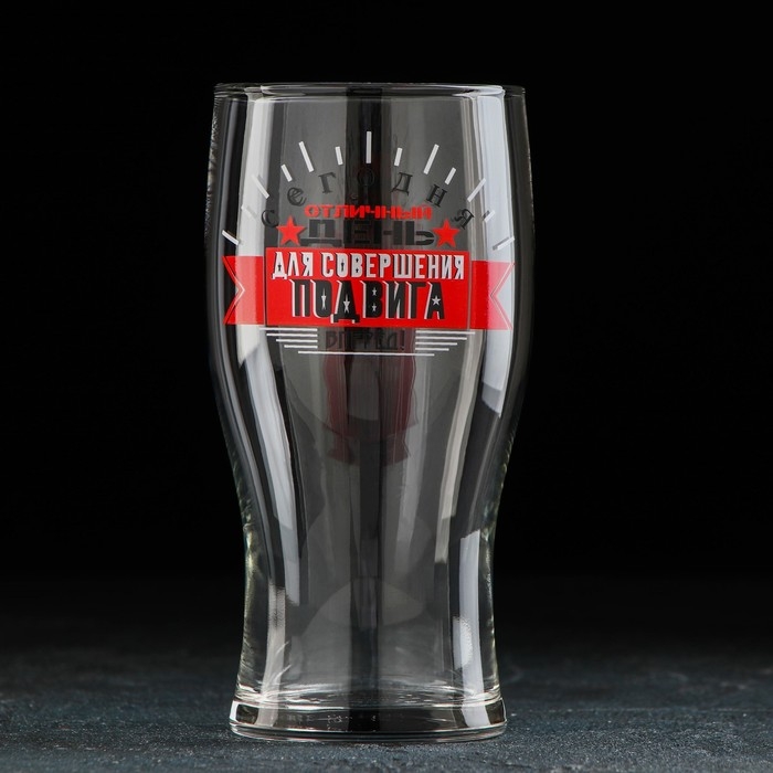 Бокал стеклянный для пива &laquo;Мужские надписи&raquo;, 570 мл, рисунок МИКС