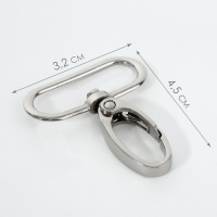 Карабин металлический, 45 × 32 мм / 27 × 2,5 мм, 10 шт, цвет серебряный Карабин металлический, 45 × 32 мм / 27 × 2,5 мм, 10 шт, цвет серебряный