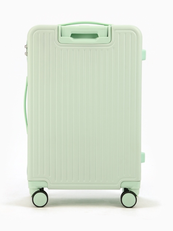 Чемодан 24", PС, 42*27*66, отд на молнии, код замок, 4 колеса, св. зеленый