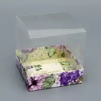 Коробка сборная с PVC крышкой, &laquo;Комплимент&raquo;, 10&times;10&times;10 см