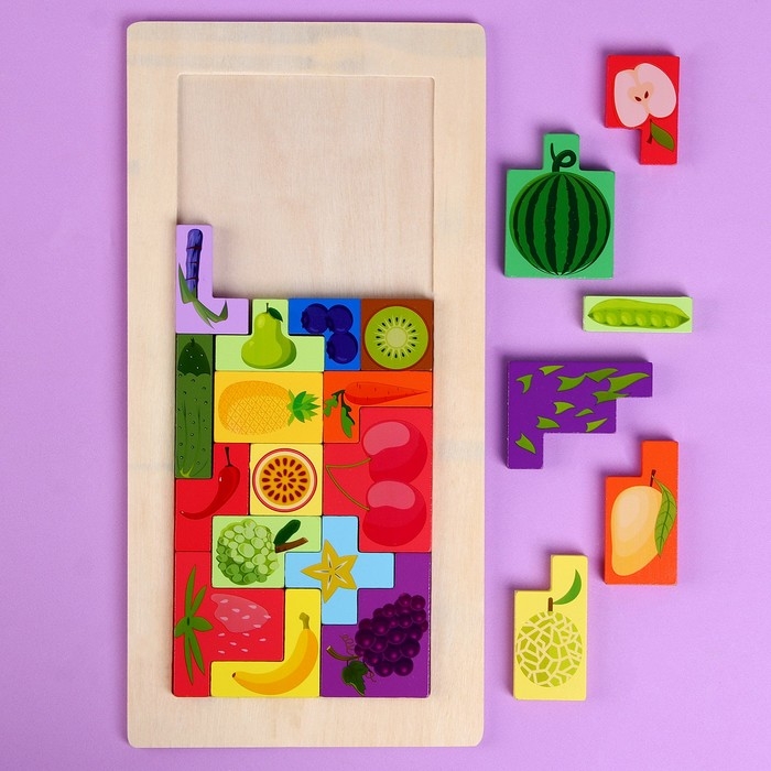 Пазл-тетрис &laquo;Фрукты&raquo;, 30 &times; 15 &times; 1 см