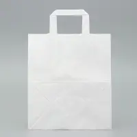 Пакет крафт без печати, белый, плоская ручка 24 х 14 х 28 см