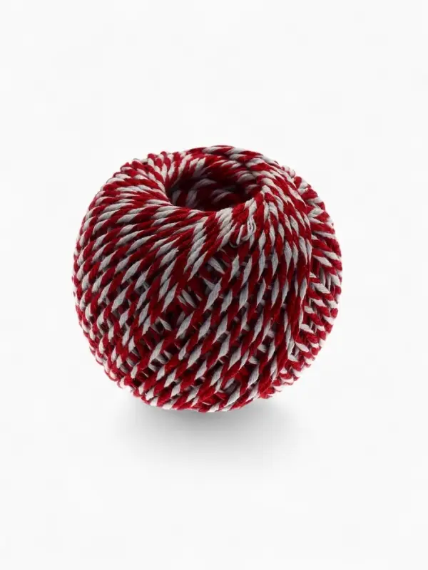 Шнур "Шпагат" длина 100м, d=2мм, хлопок, цвет красно-белый