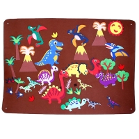 Бизиборд на стену из фетра &laquo;Динозавры и драконы&raquo; 32 детали на липучке, размер поля &mdash; 105 &times; 75 см