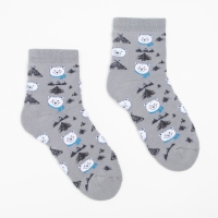 Носки женские махровые, цвет серый, размер 23-25