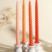 Набор свечей витых, 2х25 см, 4 шт, палитра оранжевого 25,5х8,8х2,4 см