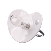 Соска - пустышка силиконовая ортодонтическая &laquo;I LOVE MUM&raquo;, от 6 мес., с колпачком, цвет белый/серебро, стразы