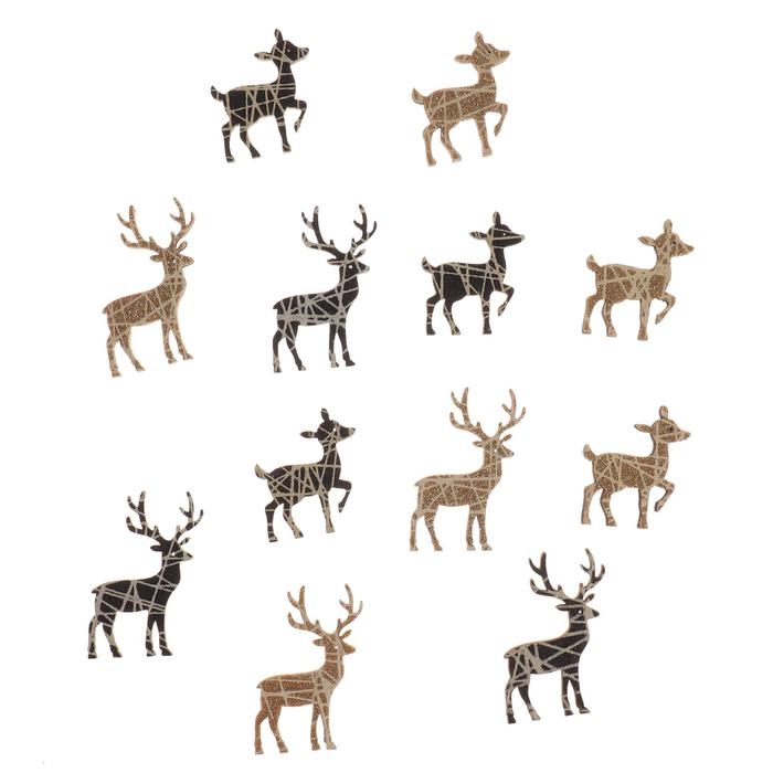 Новогодний декор с подсветкой «Олень» 8×12.5 см, набор 12 шт. Новогодний декор с подсветкой «Олень» 8×12.5 см, набор 12 шт.