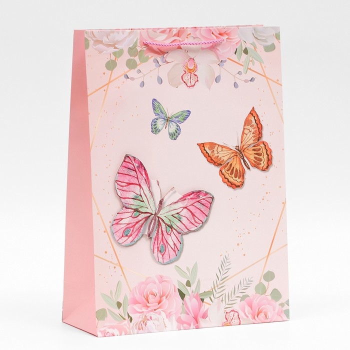 Пакет ламинированный &laquo;Бабочки&raquo;,  30 &times; 41,5 &times; 12 см