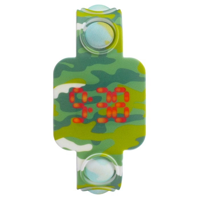Часы наручные электронные, детские, Часы наручные электронные, детские, "Камуфляж", ремешок pop-it, l-25.4 см