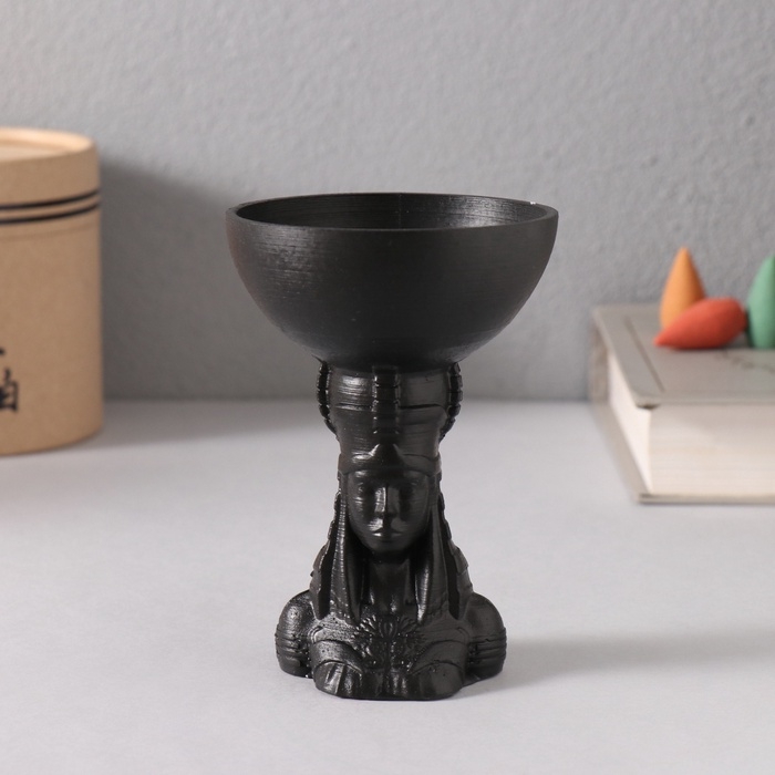 Подставка для благовоний ""Египтянка" высота 10см, диаметр 7см черный