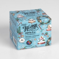 Гирлянда &laquo;Нить&raquo; 5 м с насадками &laquo;Звезда средняя&raquo;, IP20, прозрачная нить, 20 LED, свечение мульти (RG/RB), мигание, 220 В