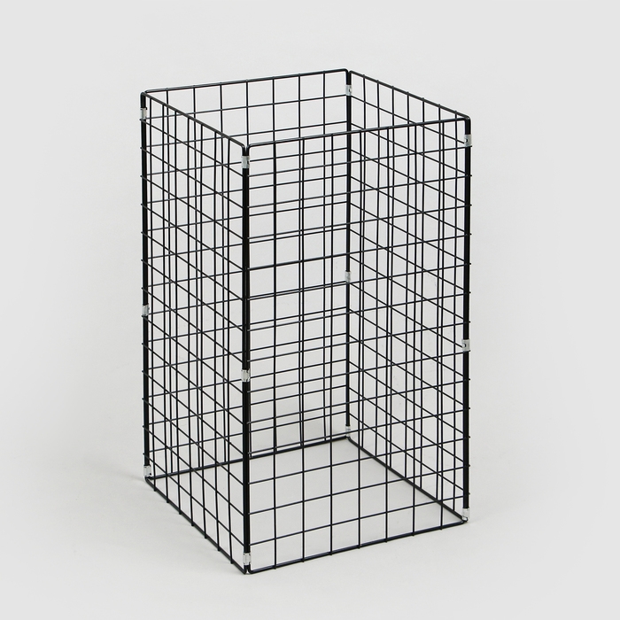 Корзина-накопитель складная, на колесах, 1 полка, 40&times;40&times;80 см, цвет чёрный