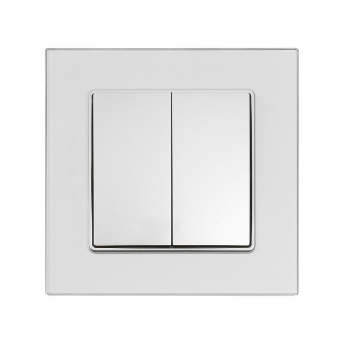 Выключатель проходной TOT Glossy Glass, 10 А, 2 клавиши, скрытый, стекло, серебристый Выключатель проходной TOT Glossy Glass, 10 А, 2 клавиши, скрытый, стекло, серебристый