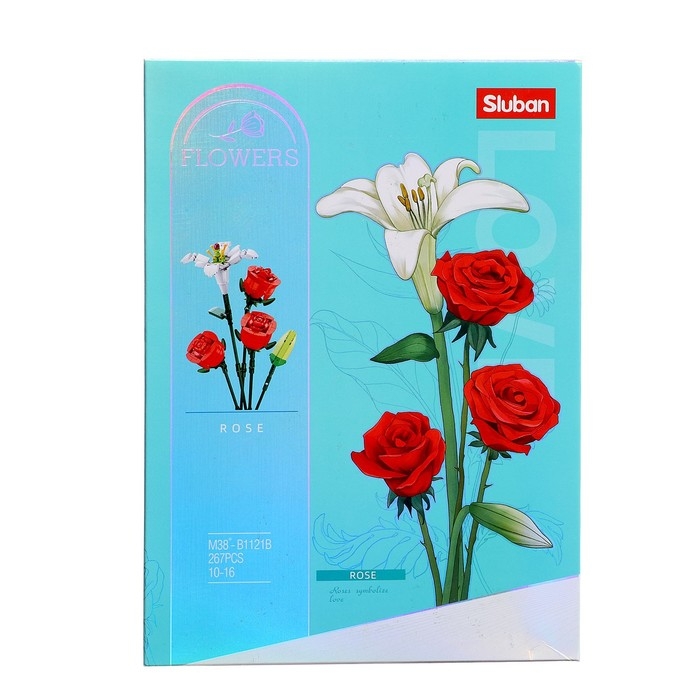 Конструктор &laquo;Цветы. Букет роз&raquo;, 267 деталей