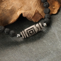 Браслет из лавы с бусиной Дзи &laquo;Четыре благодати&raquo; №2