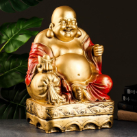 Копилка "Хотей сидя большой" бронза, красный, 32х25х51см Копилка "Хотей сидя большой" бронза, красный, 32х25х51см