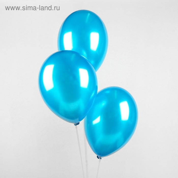 Шар латексный 12", металл, набор 100 шт., цвет синий