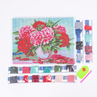 Алмазная мозаика с полным заполнением на подрамнике «Пионы», 30 x 40 см Алмазная мозаика с полным заполнением на подрамнике «Пионы», 30 x 40 см